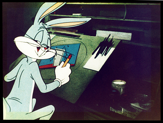 Scene still showing Bugs Bunny in 'Duck Amuck' (1953, director Chuck Jones). Credit: Chuck Jones Center for Creativity / SITES. Looney Tunes Characters © & TM Warner Bros.